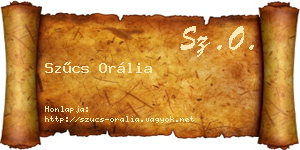 Szűcs Orália névjegykártya